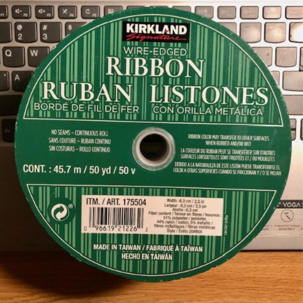 NEW! Kirkland Wire-edged Ribbon Ruban Listones